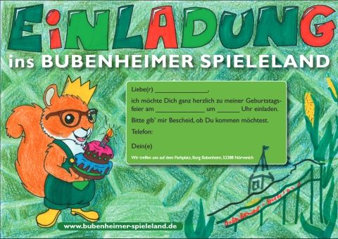 Ansicht der Geburtstagseinladung  zum Selberausmalen